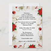 赤エレガントポインセチアパーティー 招待状 (正面)