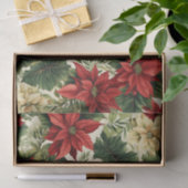 赤エレガントポインセチアフローラクリスマスホリデー 薄葉紙 (ギフト)