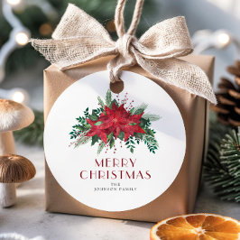 赤エレガントポインセチアフローラクリスマス フェイバータグ