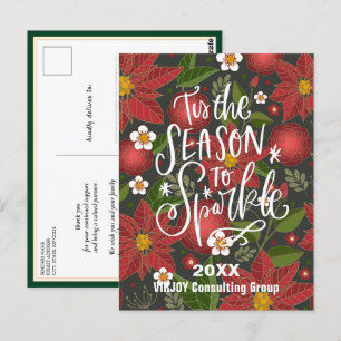 赤エレガントポインセチアフローラグリーンリー事業 ポストカード