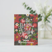 赤エレガントポインセチアフローラグリーンリー事業 ポストカード (スタンド正面)