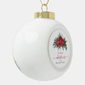 赤エレガントポインセチアフローラメリークリスマス セラミックボールオーナメント (左)
