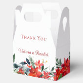 赤エレガントポインセチアフローラ結婚クリスマス フェイバーボックス (オープン)