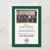 赤エレガントポインセチアフローラBoughフォトビジネス シーズンカード (裏面)