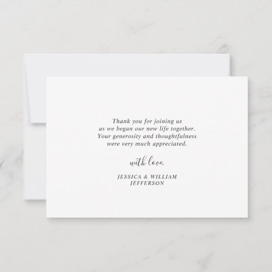 赤エレガントポインセチア冬の緑の水色 サンキューカード (裏面)