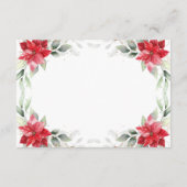 赤エレガントポインセチア冬結婚緑 出欠カード (裏面)