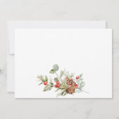 赤エレガントポインセチア松モミの水の色結婚の 招待状 (裏面)