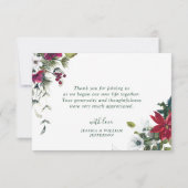 赤エレガントポインセチア松モミ水色 サンキューカード (裏面)