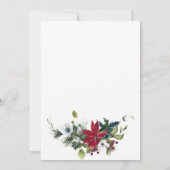 赤エレガントポインセチア水の色のリハーサルディナー 招待状 (裏面)