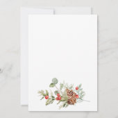 赤エレガントポインセチア水の色のリハーサルディナー 招待状 (裏面)