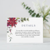 赤エレガントポインセチア水彩詳細 エンクロージャーカード (スタンド正面)