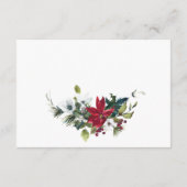 赤エレガントポインセチア水彩詳細 エンクロージャーカード (裏面)