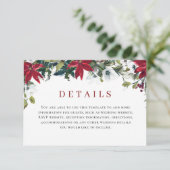 赤エレガントポインセチア水彩詳細 エンクロージャーカード (スタンド正面)