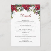 赤エレガントポインセチア水彩詳細 エンクロージャーカード (正面)