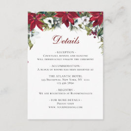 赤エレガントポインセチア水彩詳細 エンクロージャーカード