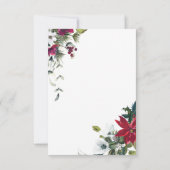 赤エレガントポインセチア水色パインフ結婚ァーズ 出欠カード (裏面)