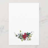 赤エレガントポインセチア結婚クリスマス メニュー (裏面)