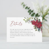 赤エレガントポインセチア結婚詳細 エンクロージャーカード (スタンド正面)