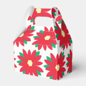 赤エレガントポインセチア花柄クリスマス フェイバーボックス (裏面サイド)