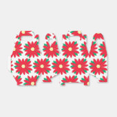 赤エレガントポインセチア花柄クリスマス フェイバーボックス (折り畳みなし)