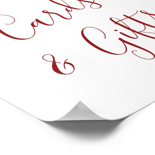 赤エレガントポインセチア・カー結婚ド ポスター (角)