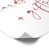 赤エレガントポインセチア・カー結婚ド ポスター (角)