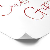 赤エレガントポインセチア・カー結婚ド ポスター (角)