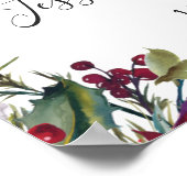 赤エレガントポインセチアPine Fur結婚's Welcome ポスター (角)