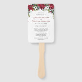 赤エレガントポインセチ結婚ア式プログラム ハンドファン (正面)