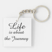 赤エレガントポピー絵画の水 キーホルダー (裏面)