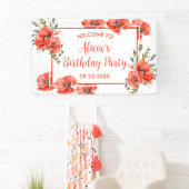 赤エレガントポピー緑5誕生日 横断幕 (インサイチュ)