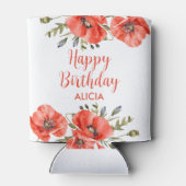 赤エレガントポピー緑5誕生日 缶クーラー (裏面)