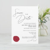 赤エレガントミニマルワックス印紙事業イニシャル 招待状 (スタンド正面)