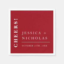 赤エレガントミニマル白モダン結婚の