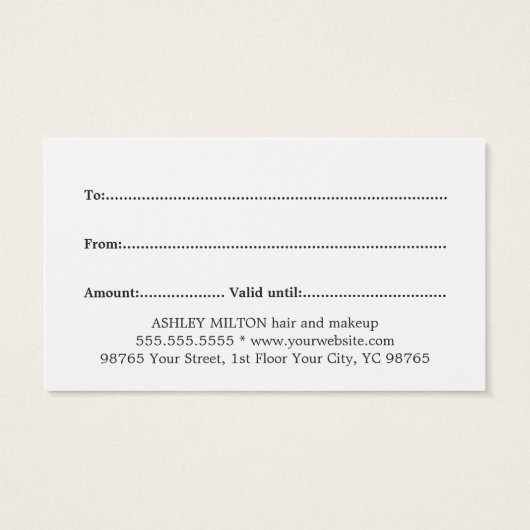 赤エレガントミニマル白美しいサロン (裏面)