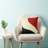 赤エレガントミニマル、黒、クリームの波 クッション (椅子)