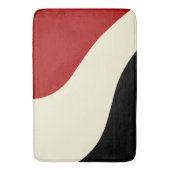 赤エレガントミニマル、黒、クリームの波 バスマット (正面縦)