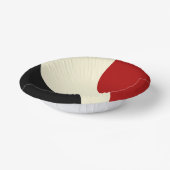 赤エレガントミニマル、黒、クリームの波 ペーパーボウル (傾斜あり)