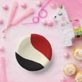 赤エレガントミニマル、黒、クリームの波 ペーパーボウル (パーティー)