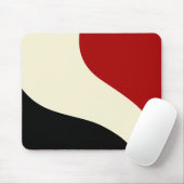 赤エレガントミニマル、黒、クリームの波 マウスパッド (マウス)