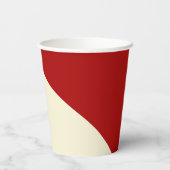 赤エレガントミニマル、黒、クリームの波 紙コップ (裏面)
