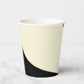 赤エレガントミニマル、黒、クリームの波 紙コップ (正面)