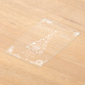 赤エレガントメリークリスマスツリー雪 アクリル招待状 (レイダウン)