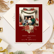 赤エレガントメリークリスマスポインセチア写真