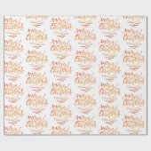 赤エレガントメリークリスマス台本の書道 ラッピングペーパー (フラット)