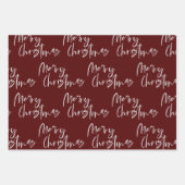 赤エレガントメリークリスマス引用文プレゼント ラッピングペーパーシート (正面)