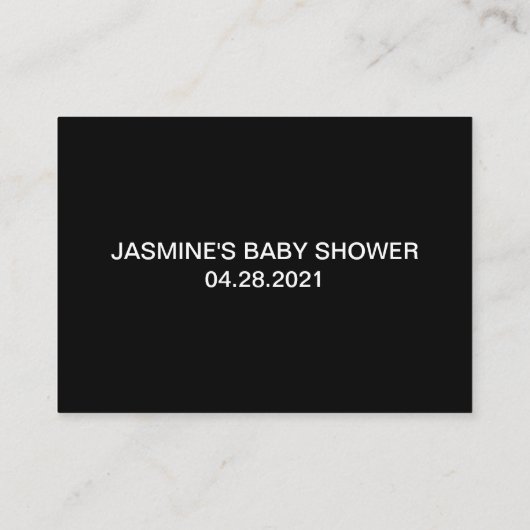 赤エレガントモダンちゃんシャワーのゲーム数を推測 名刺 (裏面)