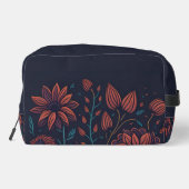 赤エレガントモダンと青のフローラパーソナライズされた ドップキット (裏面)