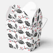 赤エレガントモダンと黒のホリーパターン フェイバーボックス (オープン)