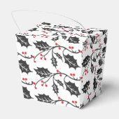 赤エレガントモダンと黒のホリーパターン フェイバーボックス (裏面サイド)